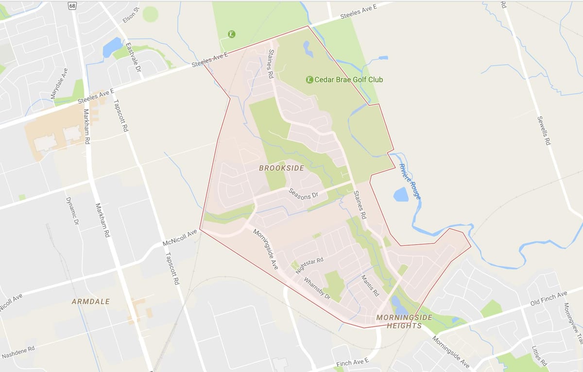 کے نقشے سے Morningside بلندیوں پڑوس ٹورنٹو