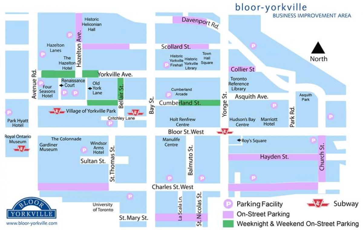 نقشہ کے Bloor Yorkville پارکنگ
