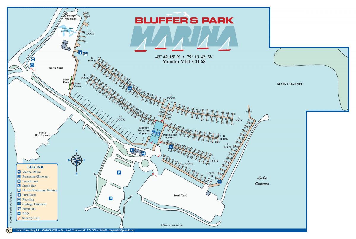 نقشہ کے Bluffer پارک مرینا