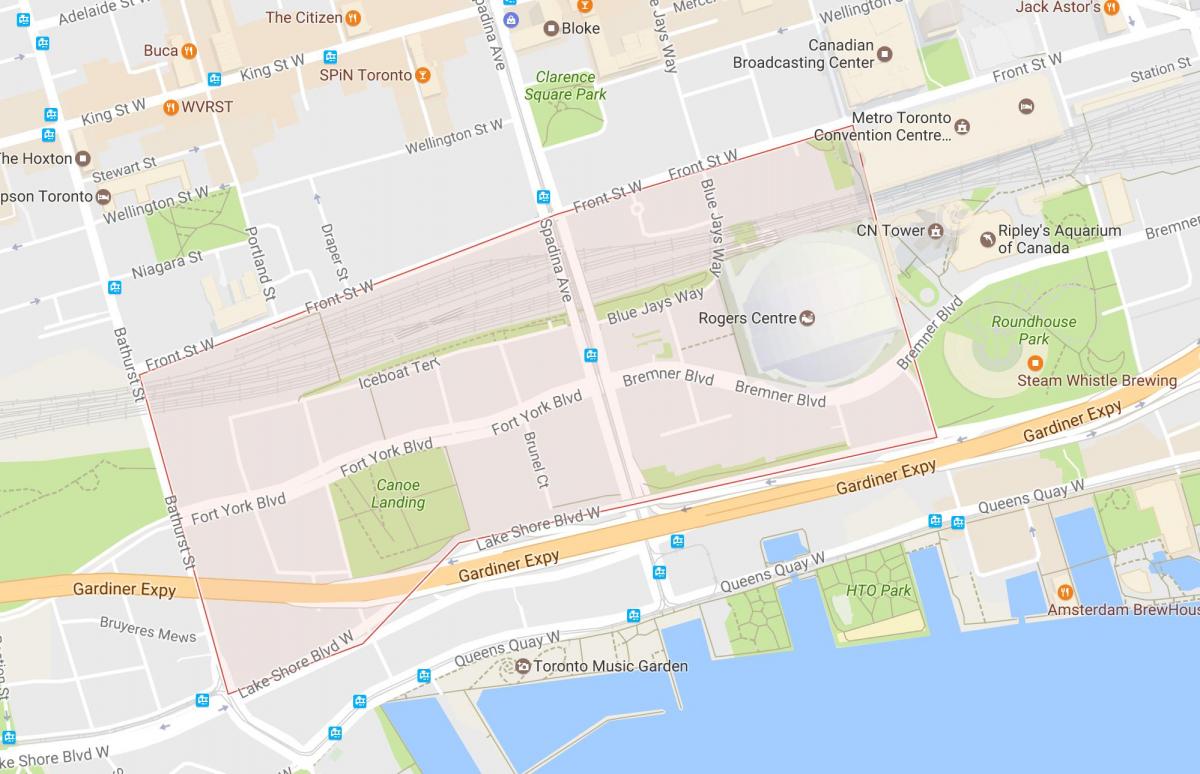 نقشہ کے CityPlace پڑوس ٹورنٹو