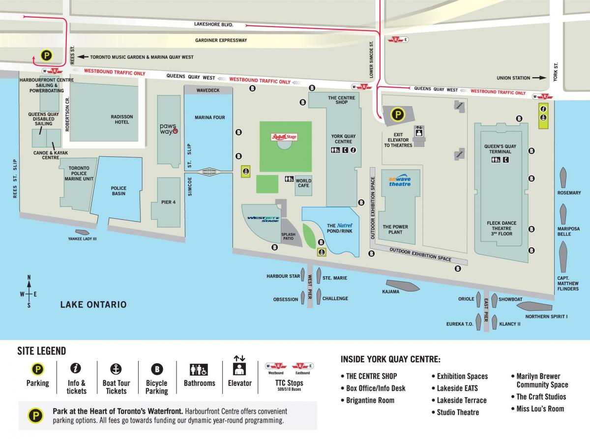 نقشہ کے Harbourfront سینٹر ٹورنٹو