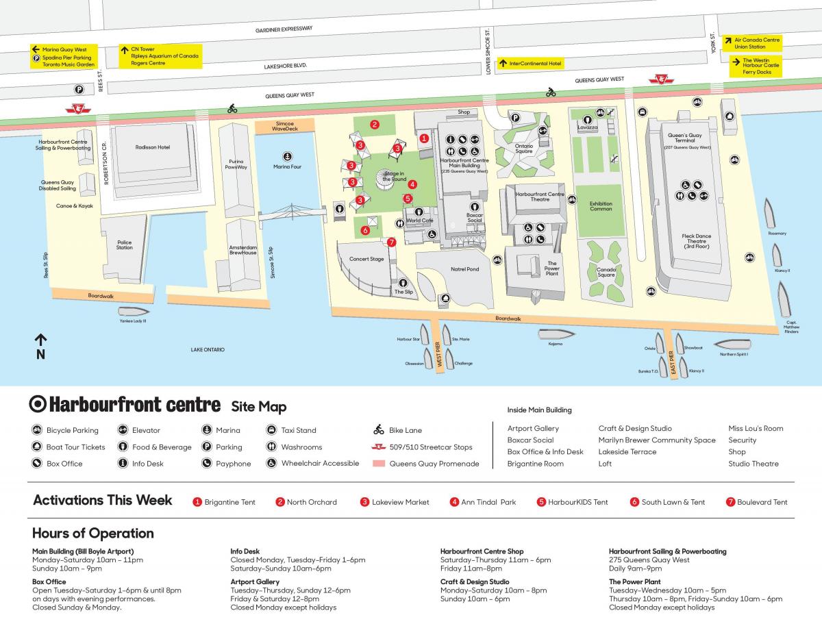 نقشہ کے Harbourfront مرکز کی پارکنگ