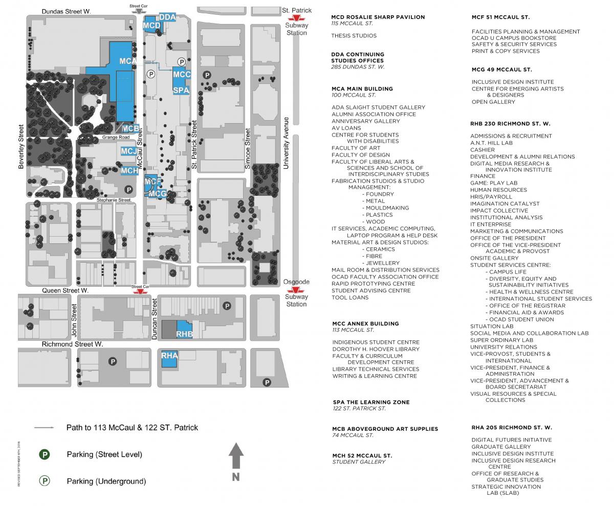 نقشہ کے OCAD یونیورسٹی ٹورنٹو