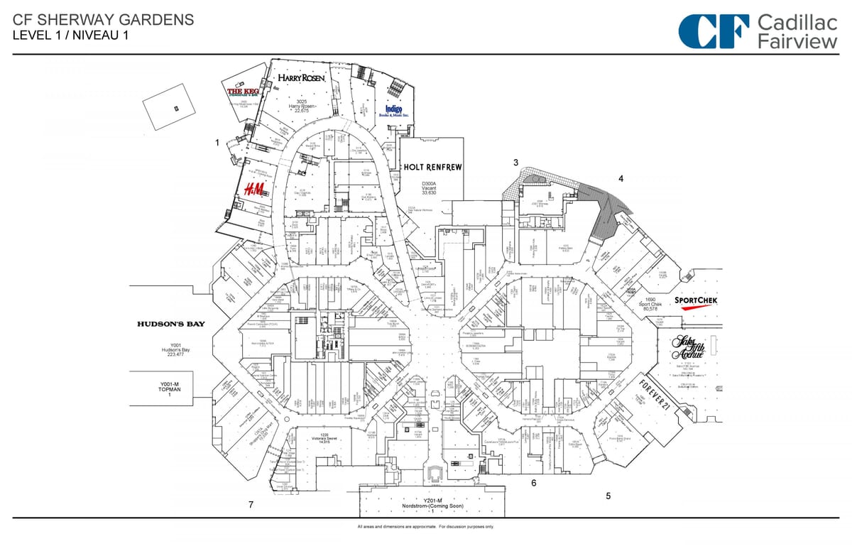 نقشہ کے Sherway باغات کی سطح 1