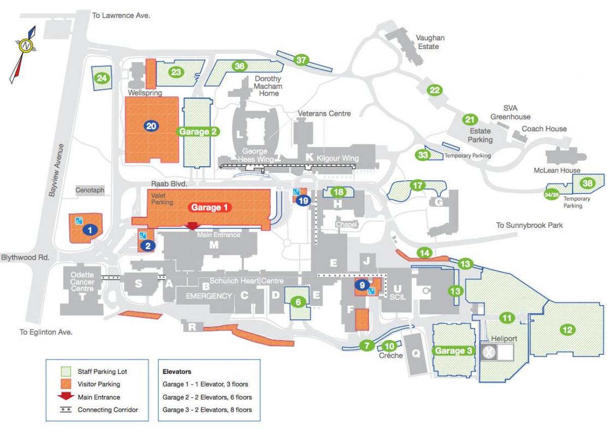 نقشہ کے Sunnybrook ہسپتال