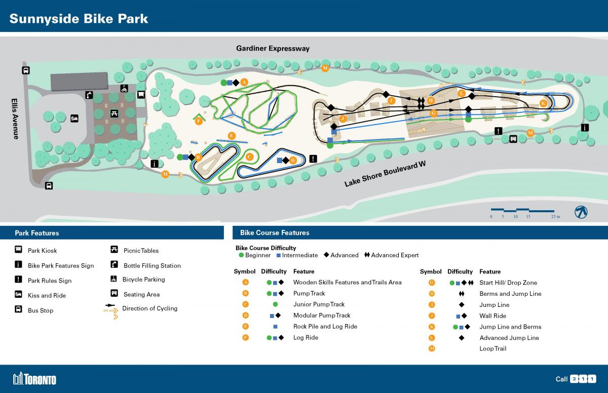 نقشہ کے Sunnyside موٹر سائیکل پارک ٹورنٹو