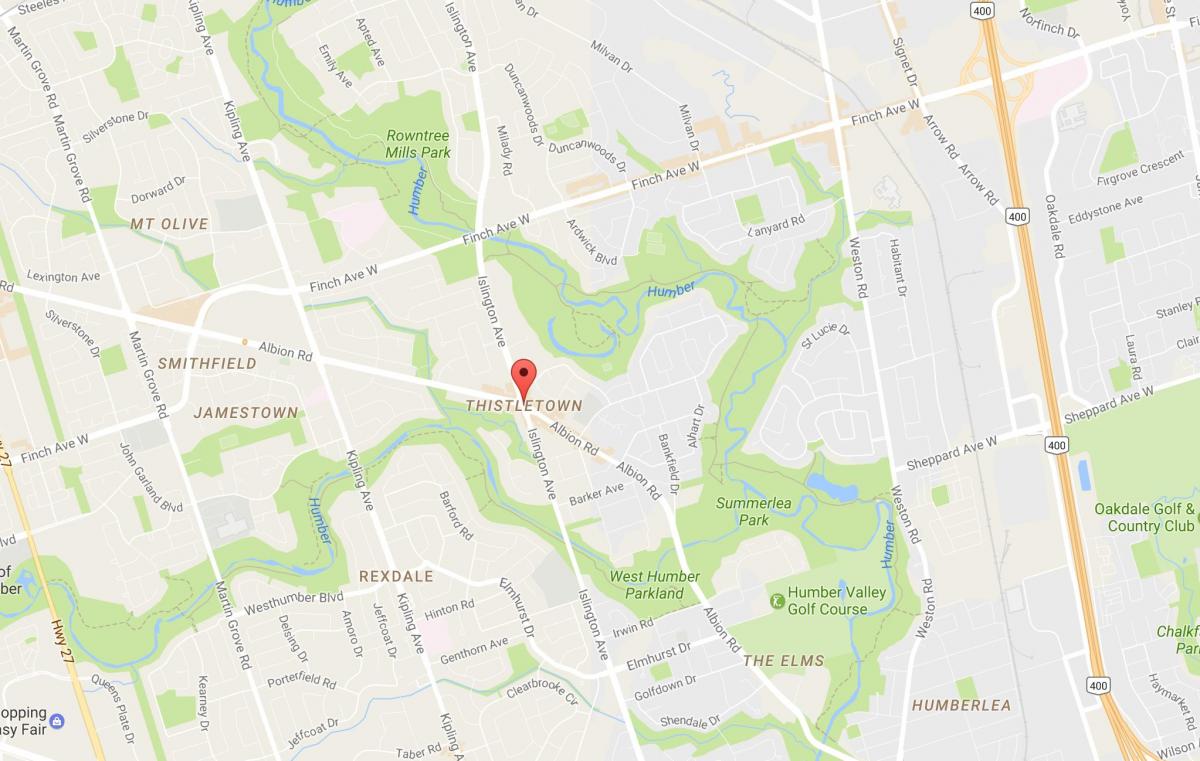 نقشہ کے Thistletownneighbourhood پڑوس ٹورنٹو