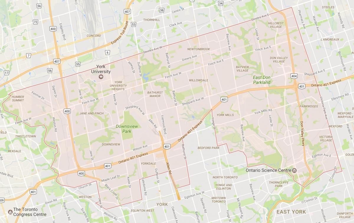 نقشہ کے بالائی شہر ٹورنٹو پڑوس ٹورنٹو
