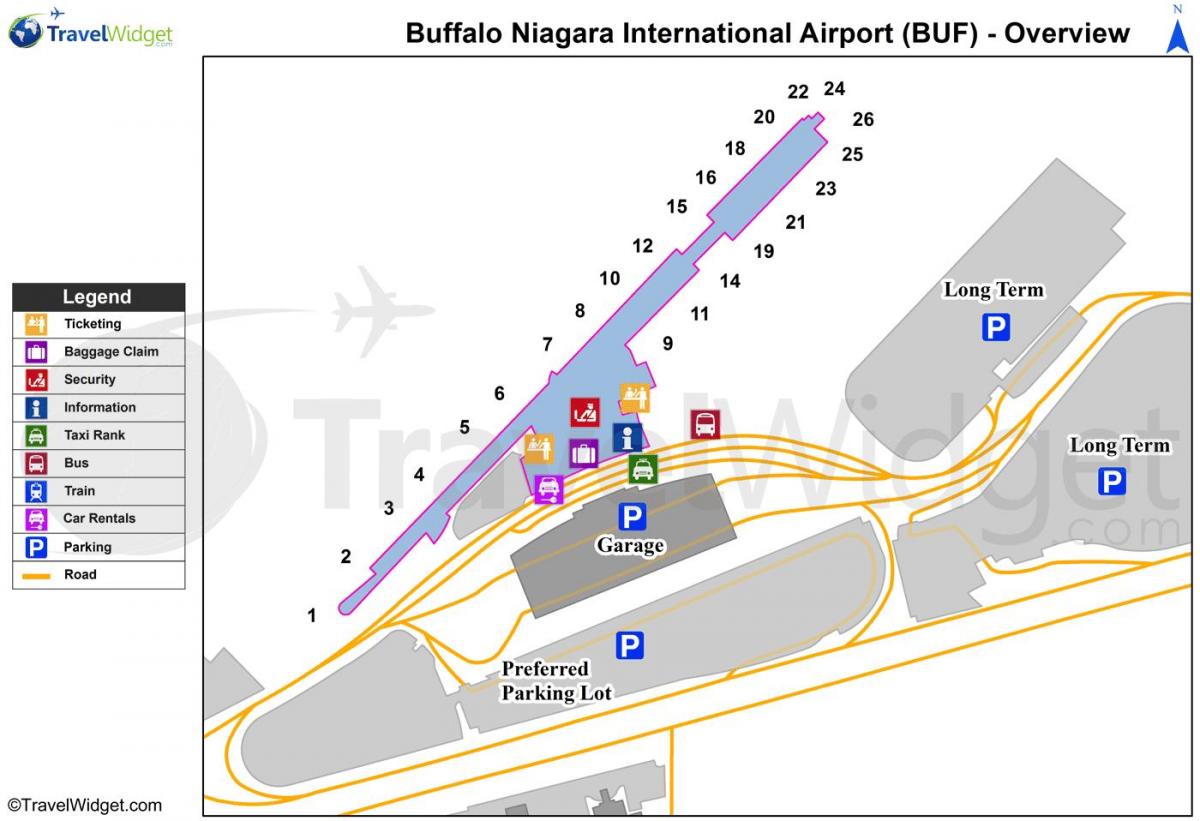 نقشہ کی بھینس نیاگرا ہوائی اڈے