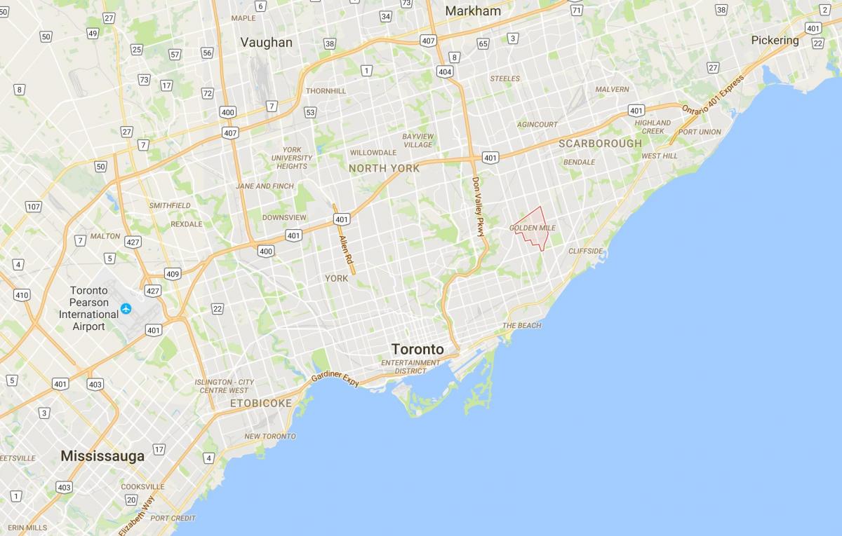 نقشہ کے سنہری مائل ضلع ٹورنٹو