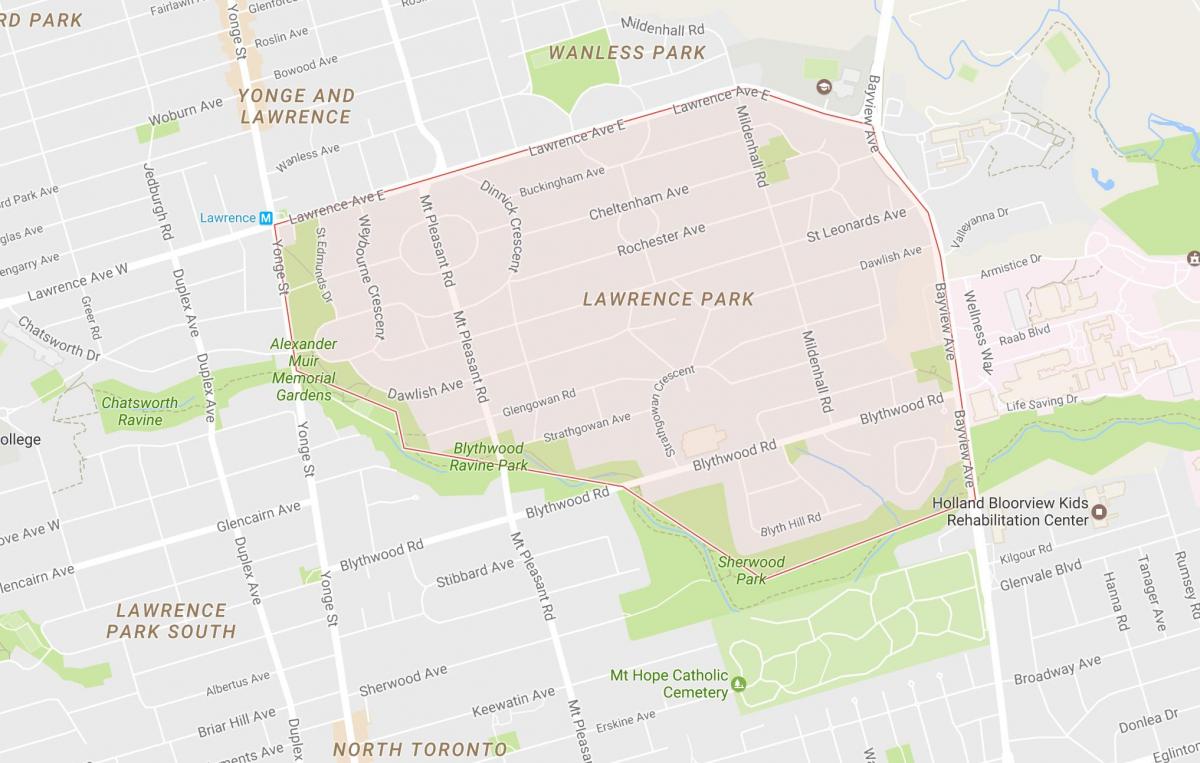 نقشہ کے لارنس پارک کے پڑوس ٹورنٹو