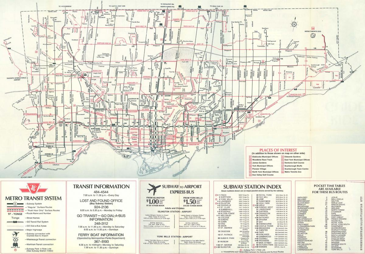 نقشہ ٹورنٹو کے 1976