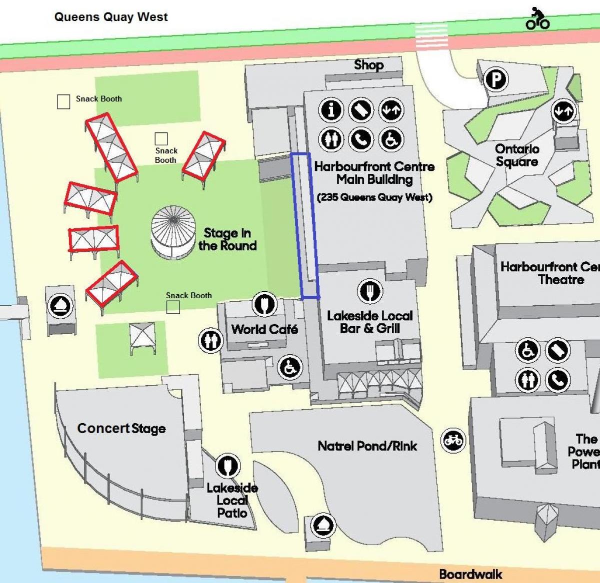 نقشہ ٹورنٹو کے Harbourfront مرکز