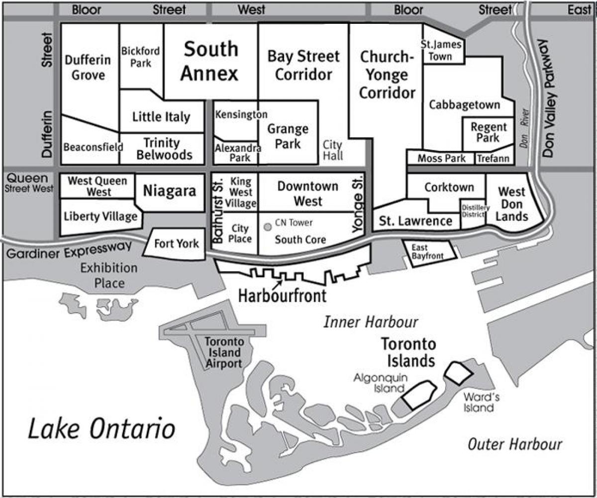 نقشہ ٹورنٹو کے پڑوس گائیڈ