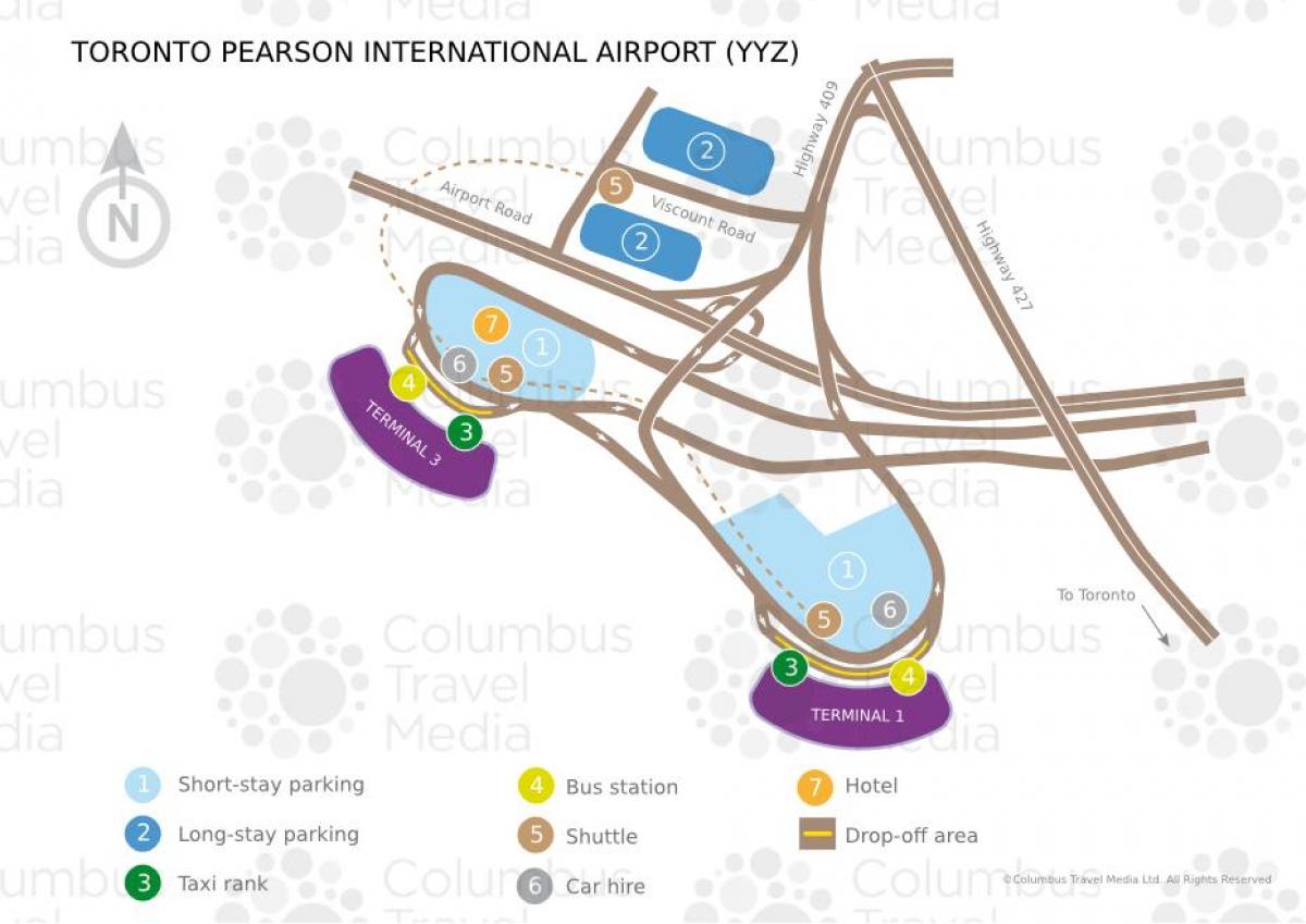 نقشہ ٹورنٹو کے پیئرسن ایئرپورٹ