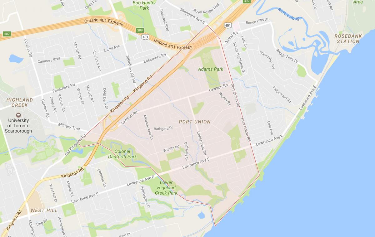 نقشہ کی بندرگاہ یونین پڑوس ٹورنٹو