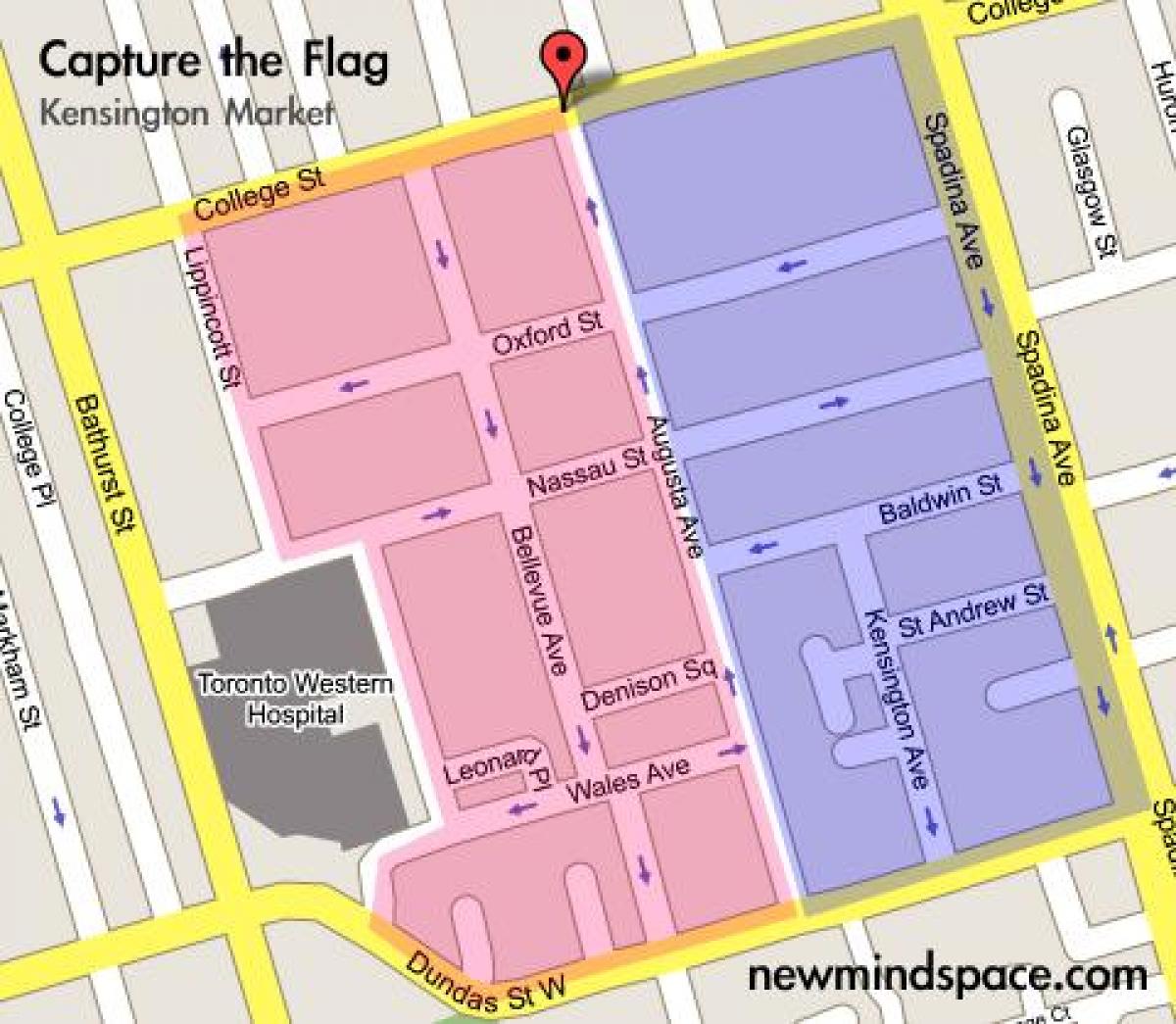 نقشہ کے کنسنگٹن مارکیٹ میں ٹورنٹو شہر