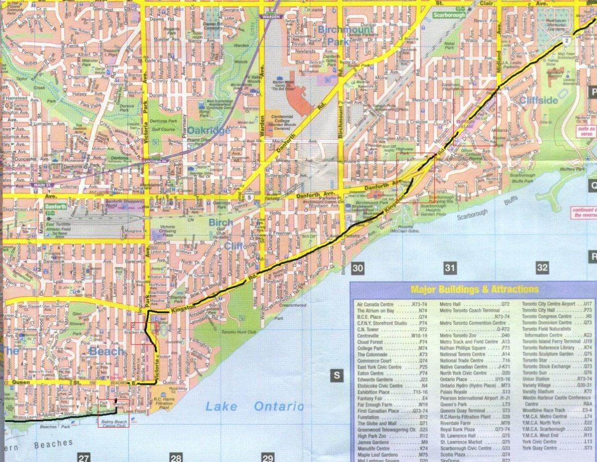 نقشہ کے کنگسٹن روڈ Ontarion
