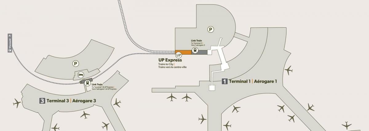 نقشہ کے ہوائی اڈے پیئرسن ٹرین سٹیشن