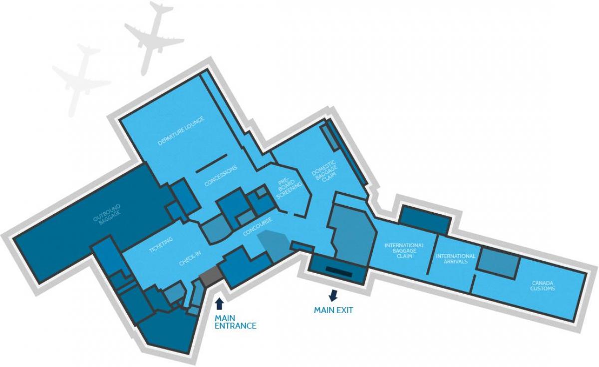 نقشہ ہیملٹن کے ہوائی اڈے کے ٹرمینل