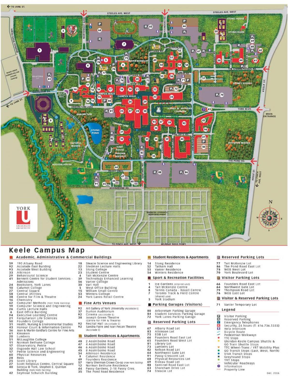 نقشہ کی یارک یونیورسٹی کیمپس کیل
