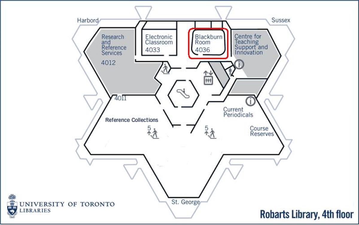 نقشہ کی یونیورسٹی آف ٹورنٹو Robarts لائبریری بلیک برن کے کمرے