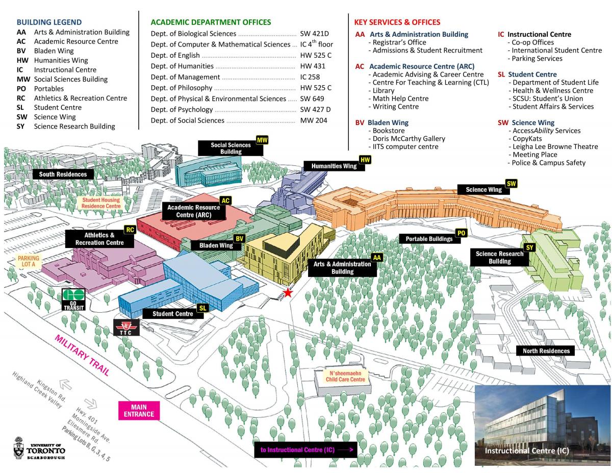نقشہ کی ٹورنٹو یونیورسٹی کیمپس Scarborough