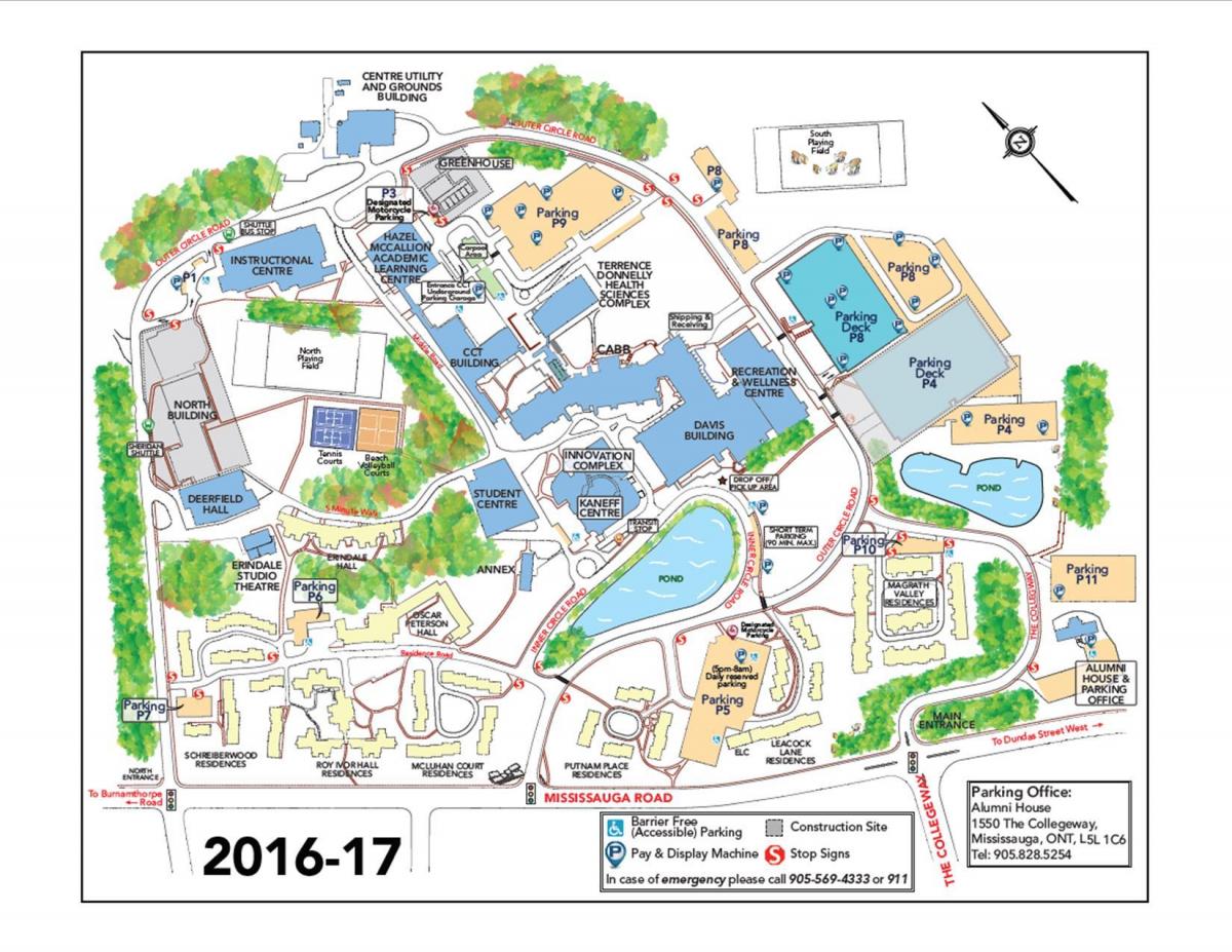 نقشہ کی یونیورسٹی آف ٹورنٹو مسیساگا پارکنگ