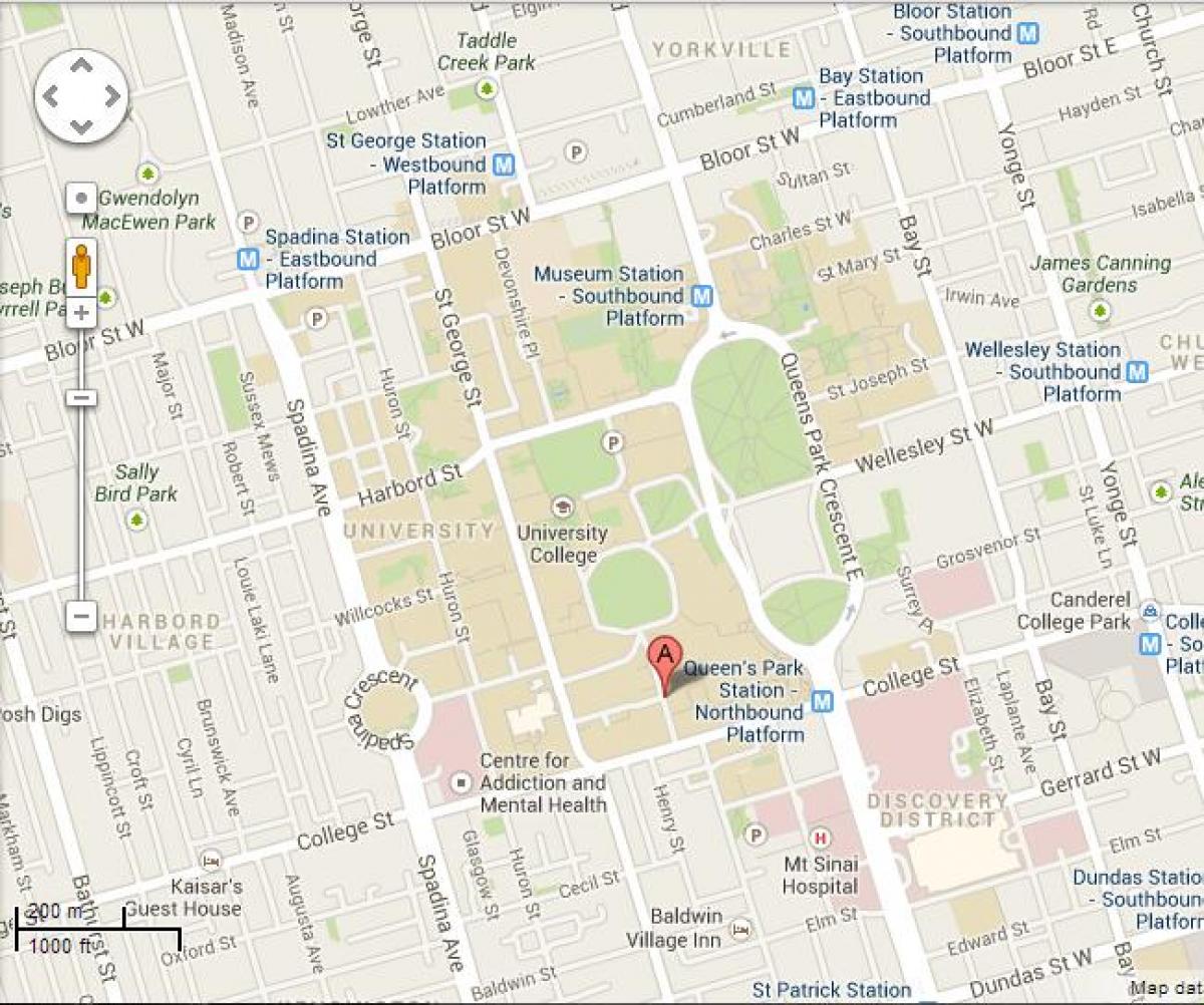 نقشہ کی ٹورنٹو یونیورسٹی کے سینٹ جارج