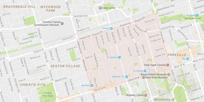 نقشہ کے ملحقہ علاقے ٹورنٹو