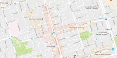نقشہ کے Chinatown کے پڑوس ٹورنٹو