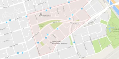 نقشہ کے Corktown پڑوس ٹورنٹو