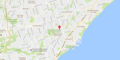 نقشہ کے Danforth روڈ ٹورنٹو