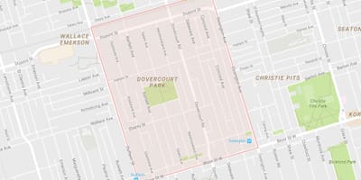 نقشہ کے Dovercourt پارک کے پڑوس ٹورنٹو