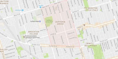 نقشہ کے Dufferin گرو پڑوس ٹورنٹو