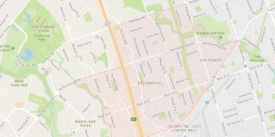 نقشہ کے Eatonville پڑوس ٹورنٹو