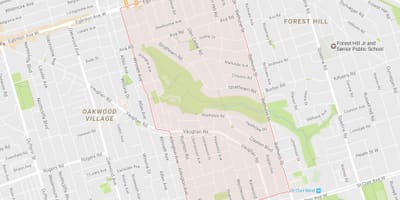 نقشہ کے Humewood–Cedarvale پڑوس ٹورنٹو