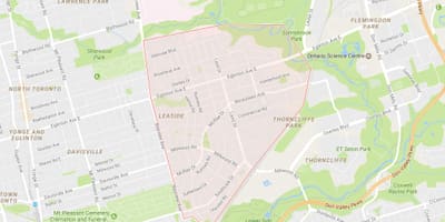 نقشہ کے Leaside پڑوس ٹورنٹو