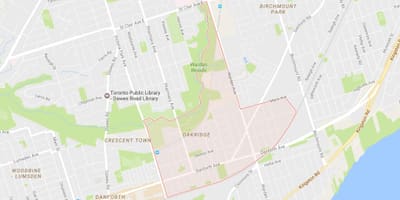 نقشہ کے Oakridge پڑوس ٹورنٹو