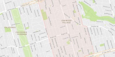 نقشہ کے Oakwood–وان پڑوس ٹورنٹو