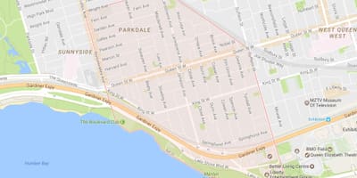نقشہ کے Parkdale پڑوس ٹورنٹو
