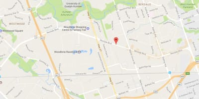 نقشہ کے Rexdale بلیوارڈ ٹورنٹو