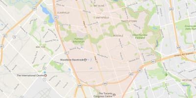 نقشہ کے Rexdale پڑوس ٹورنٹو