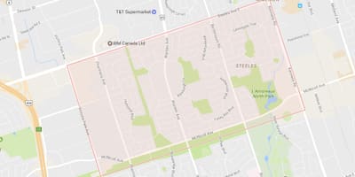 نقشہ کے Steeles پڑوس ٹورنٹو