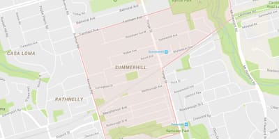 نقشہ کے Summerhill پڑوس ٹورنٹو