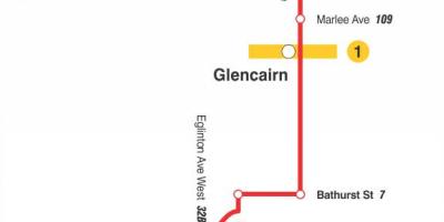 نقشہ کے TTC 14 Glencairn بس کے راستے ٹورنٹو