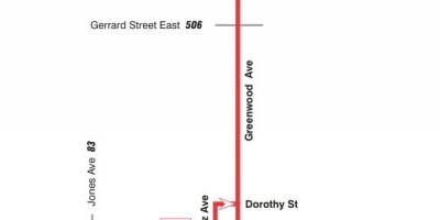 نقشہ کے TTC 31 Greenwood بس کے راستے ٹورنٹو
