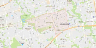 نقشہ کے Willowdale پڑوس ٹورنٹو