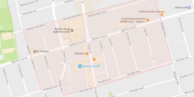 نقشہ کے Yonge اور Eglinton پڑوس ٹورنٹو