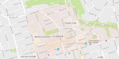 نقشہ کے Yorkville پڑوس ٹورنٹو